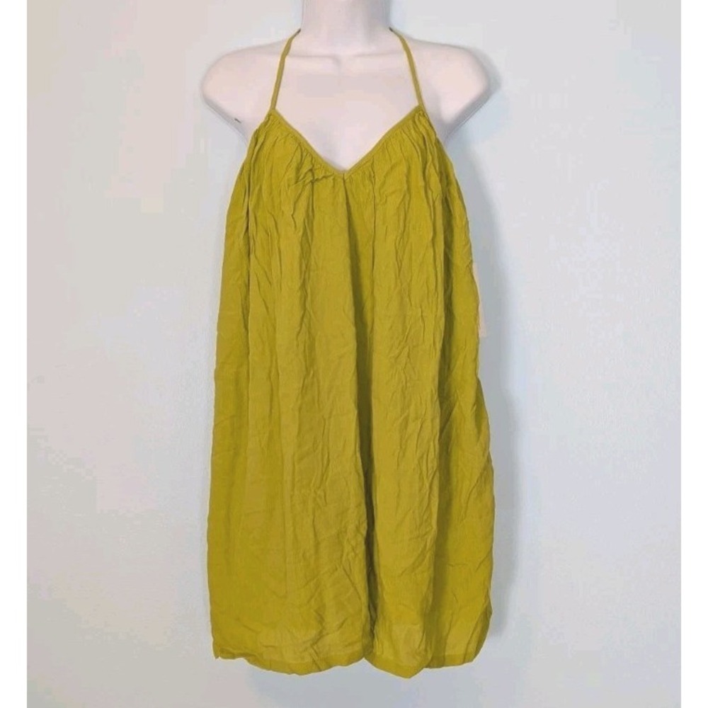 Tobi Babydoll Slip Dress Women's Small Low Back Retro Glam Lined Mini Green NEW